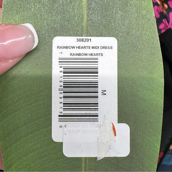 NWT | Farm Rio | Rainbow Hearts Midi Dress | Multi Color | Medium - Picture 8 of 16